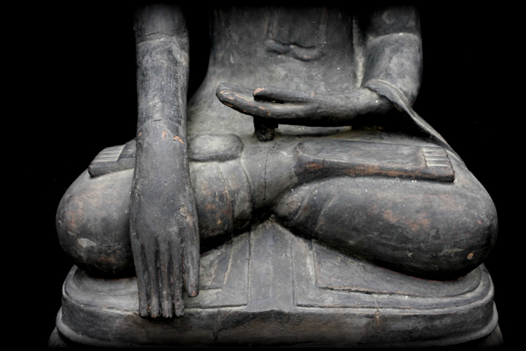 Extremely Rare 18C Wood Sitting Shan Buddha #A102